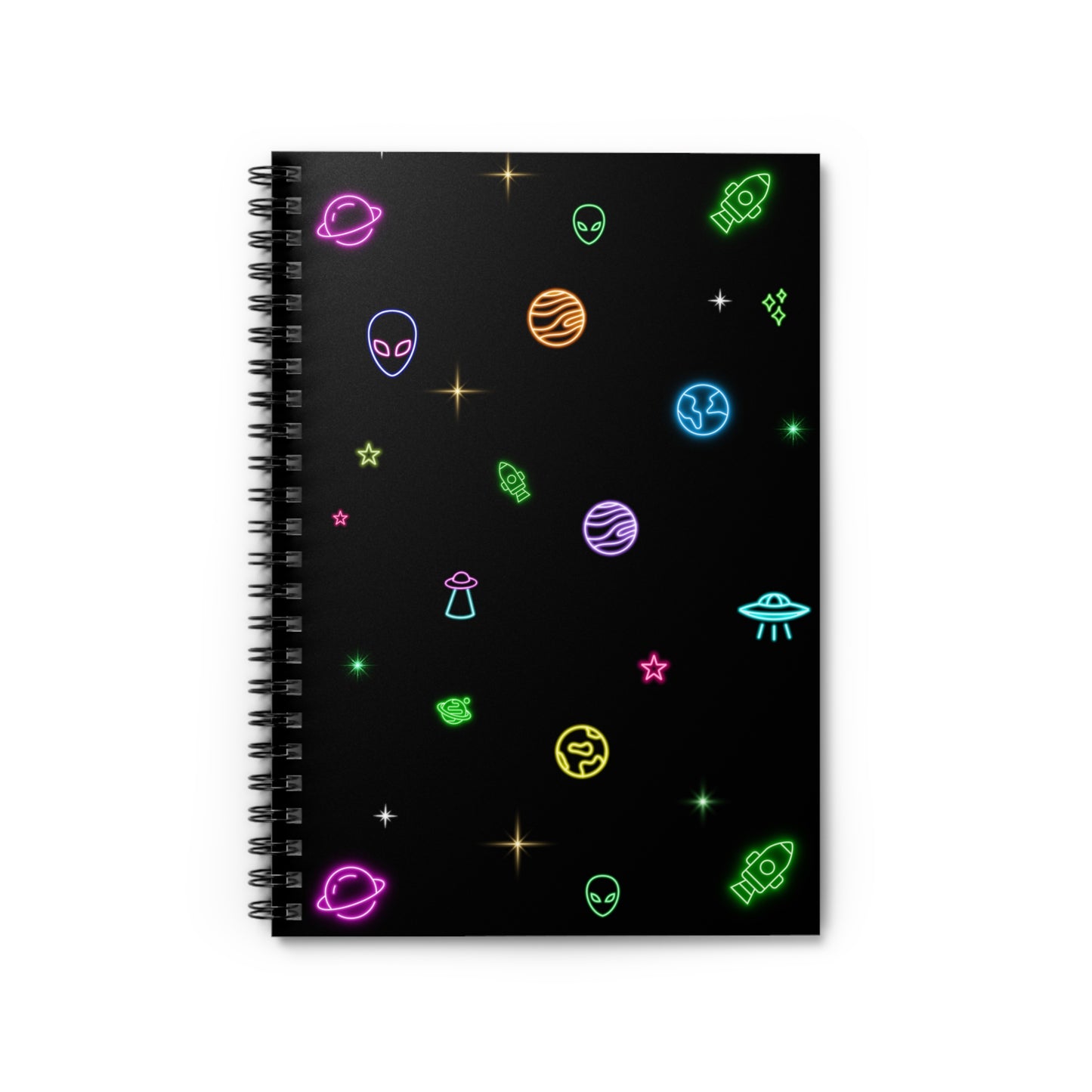Neon Sticker Spiral Notebook